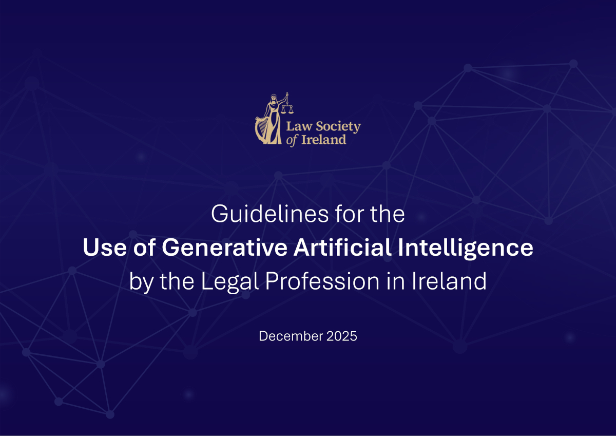 a purple document with connections in the background, and writing saying 'Use of Generative AI by the Legal Profession