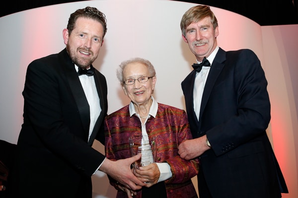 Ken Murphy of Law Society and Damien Murran of RSM with Justice Catherine McGuinness, recipient of the Lifetime Achievement Award, sponsored by RSM