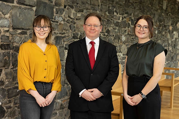 Sarah Kildea (A&L Goodbody) and Saskia Kirrane (Matheson) pictured with  Education Committee chair Richard Hammond SC