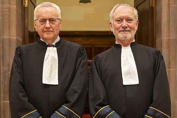 Mr Anthony Collins, former CJEU Advocate General and Mr Justice Denis McDonald of High Court