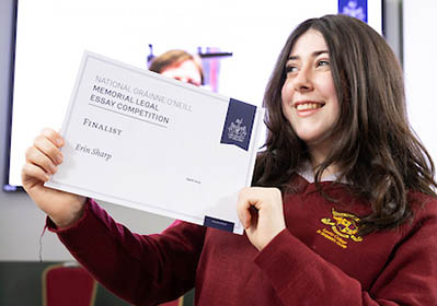 Gráinne O’Neill Memorial Legal Essay Competition prize-giving for transition-year students