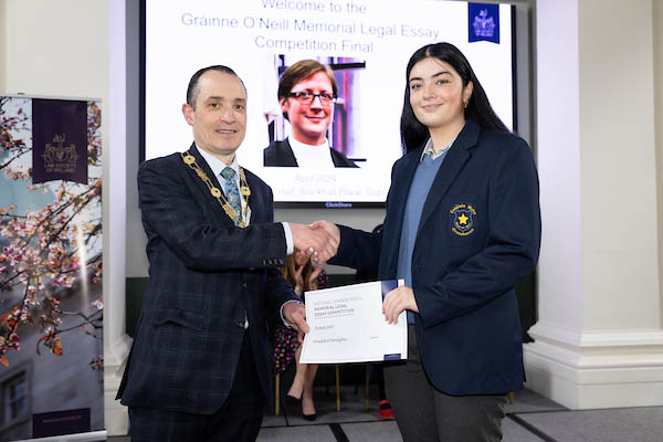 Gráinne O’Neill Memorial Legal Essay Competition prize-giving for transition-year students