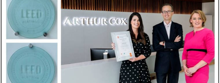 Arthur Cox secures certification for office energy performance policies