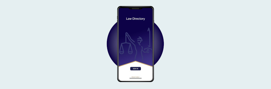 Digital Law Directory Screen on mobile