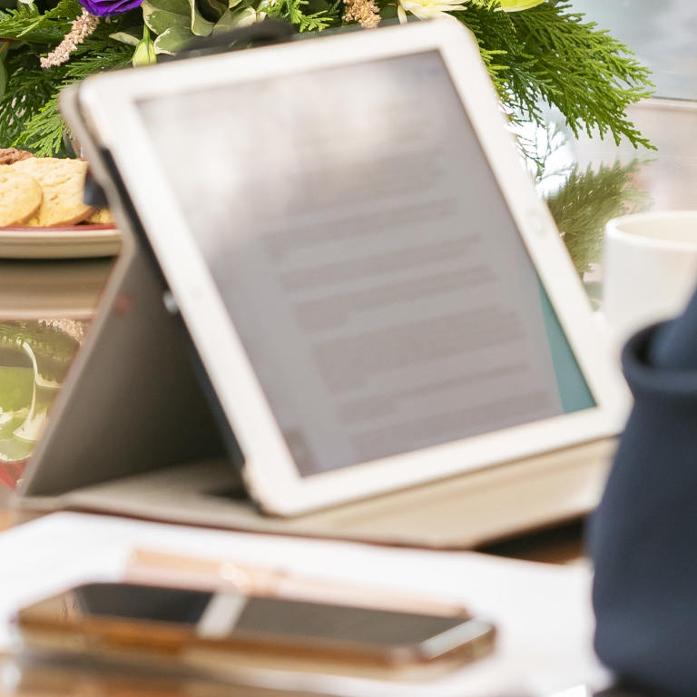 person using a tablet