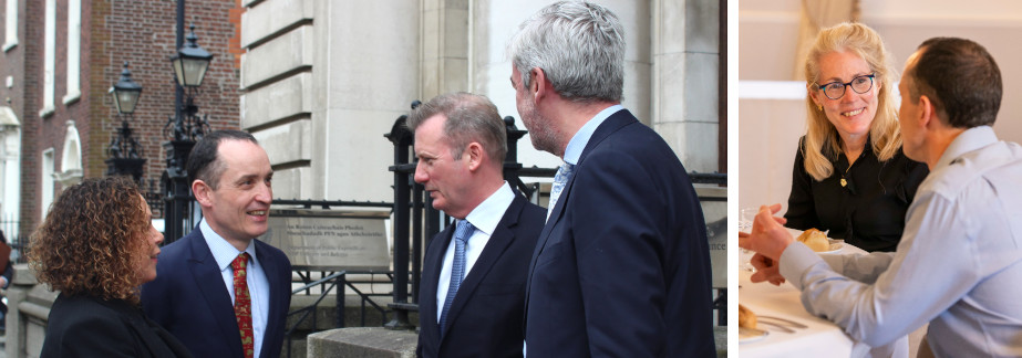 A collage showing Law Society President Barry MacCarthy having discussions with members of the profession and stakeholders on policy and law reform