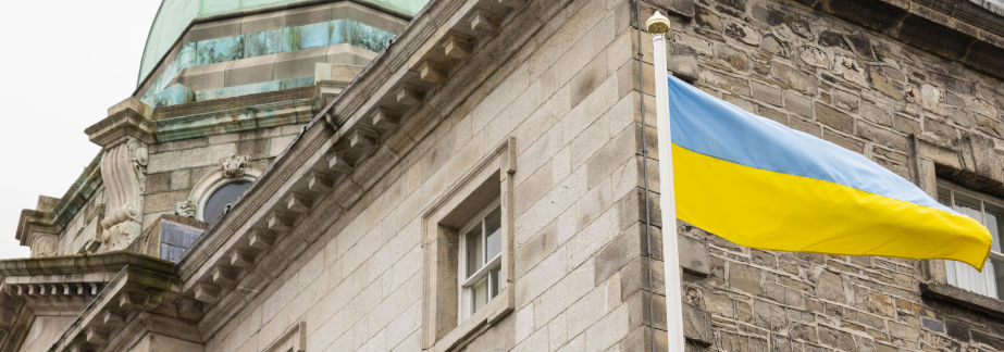 Sanctions - Blackhall Place with Ukraine flag