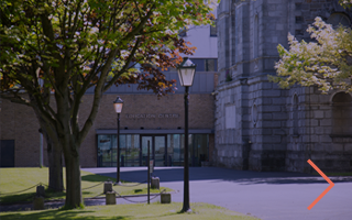 Front lawn and front of Education building at Blackhall Place